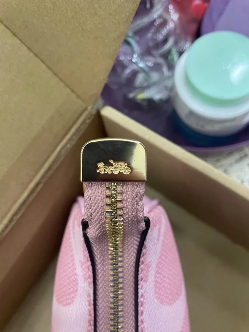 Coach Pink Signature Mini Shoulder Bag with Gold Hardware - Picture 5 of 9